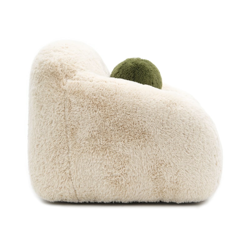 Furniture of America Cynra Modern 45-inch Faux Fur Swivel Arm Chair with Ball Pillow