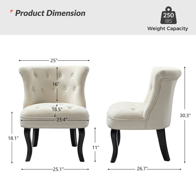 Christi Vibrant Tufted Velvet Upholstered Accent Chairs Set of 2 by HULALA HOME