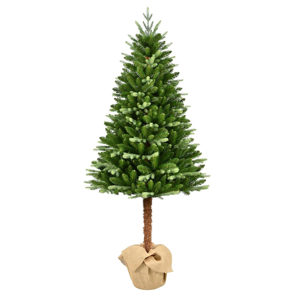 Slim Topiary Alpine Artificial Christmas Tree with Burlap Base - 6' - Unlit