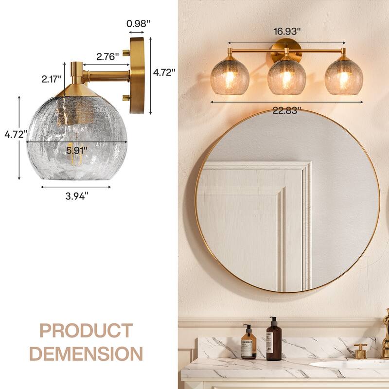 3-Light Bathroom Dimmable Vanity Light - N/A