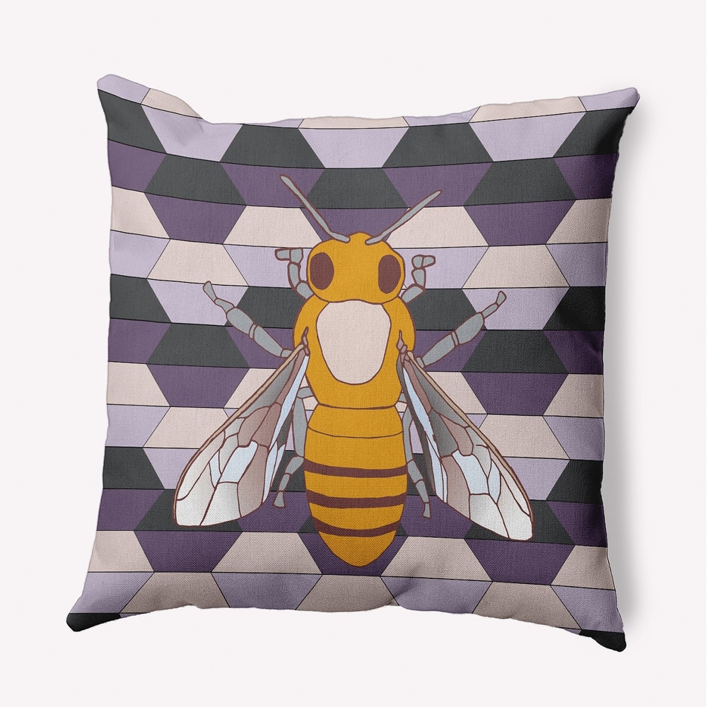 Bee and Comb Indoor/Outdoor Throw Pillow
