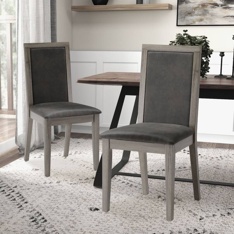 Wood Dining Chairs with Back Set of 2