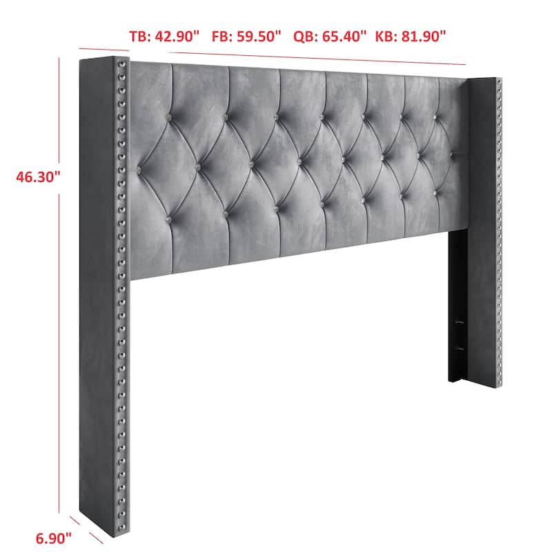 Clayfell Gretna Wingback Tufted Upholstered Headboard