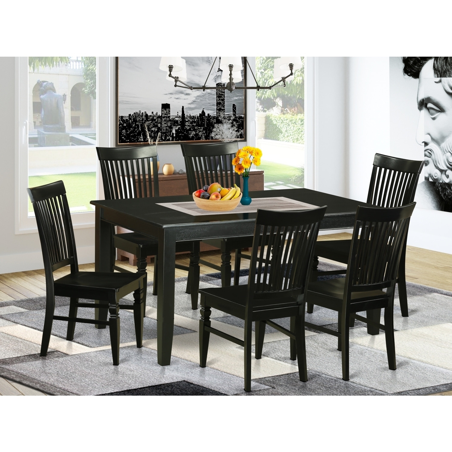 7-Piece Dining Set - Rectangular Table & 6 Chairs - Modern Style & Comfort
