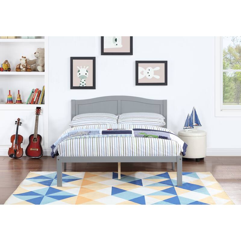 Full Size Bed Frame with Headboard Modern Minimalistic Design, Sturdy