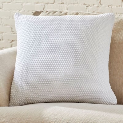 Eddy White Cotton Throw Pillow