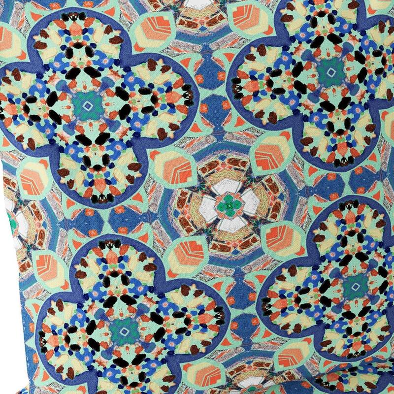 HomeRoots Set of Two 16" X 16" Blue and Purple Blown Seam Floral Indoor Outdoor Throw Pillow - 16.00' X '16.00' X '5.00