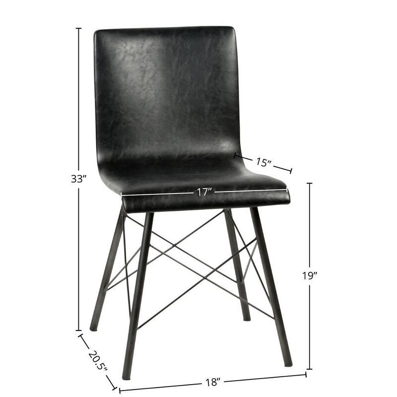 Manchester PU Leather Upholstered Dining Chair, Black