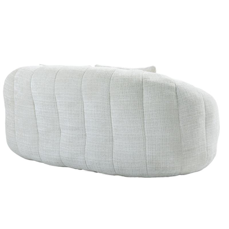Beige 59.05" Chenille High Back Loveseat Chaise Lounge Chair