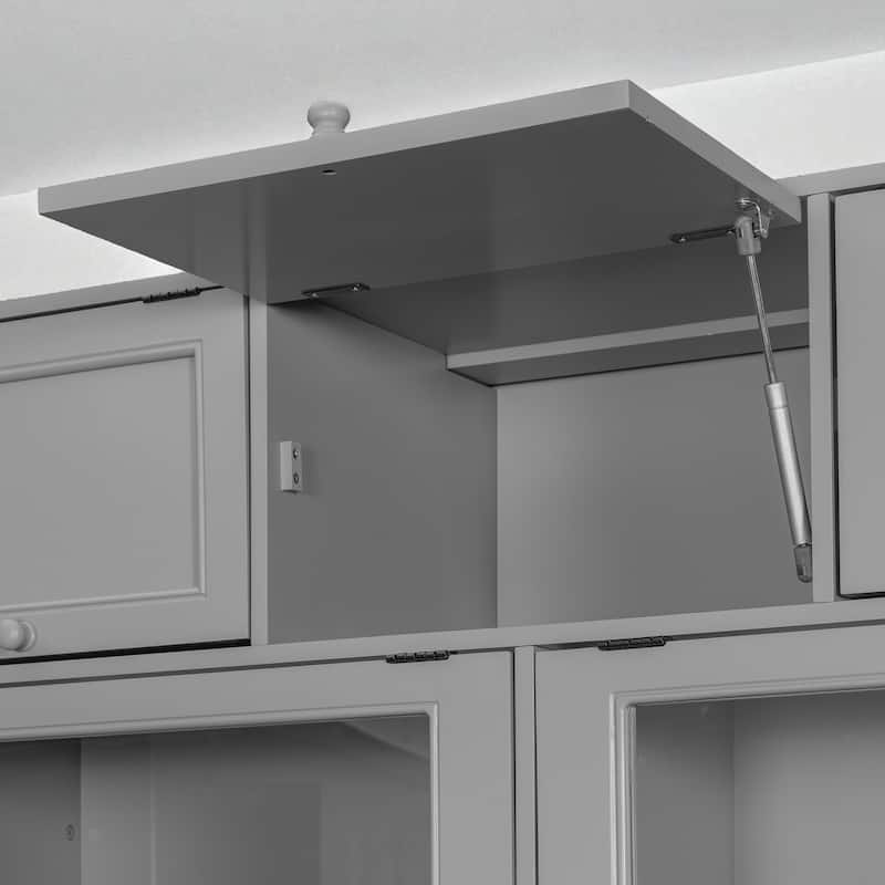 Twin Size Murphy Bed with TV Stand, 2 Storage Drawers, Shelves & Cabinets, Foldable Wooden Bed for Bedroom or Apartment
