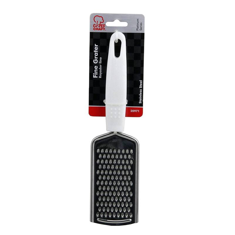 Chef Craft Fine Stainless Steel Flat Grater - Great for Zesting, Shredding & Grating