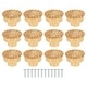 preview thumbnail 2 of 4, 12 Pack Rattan Dresser Knobs Round Woven Drawer Knob with Screws
