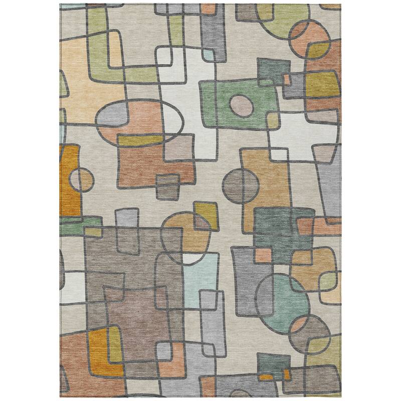Machine Washable Indoor/ Outdoor Contemporary Prenner Chantille Rug