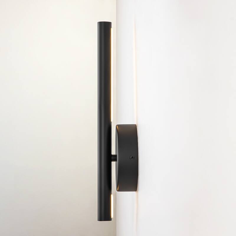 Modern Black Linear Integrated LED 3000K Warm Light Bathroom Vanity Light Wall Sconce