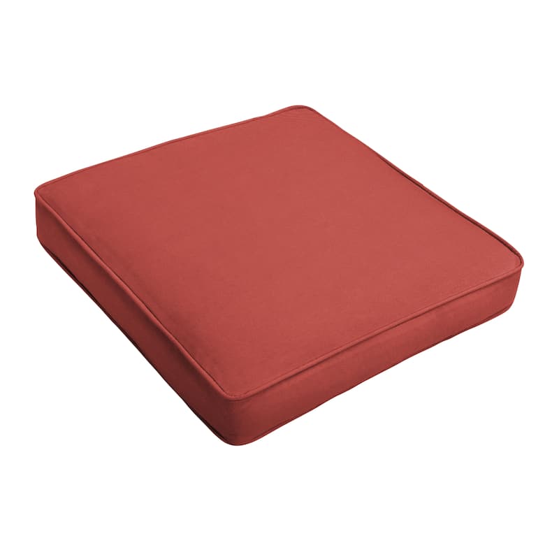 Humble + Haute Valencia Solid Sunbrella Indoor/ Outdoor Corded Chair Cushion, Set of 2 - canvas henna