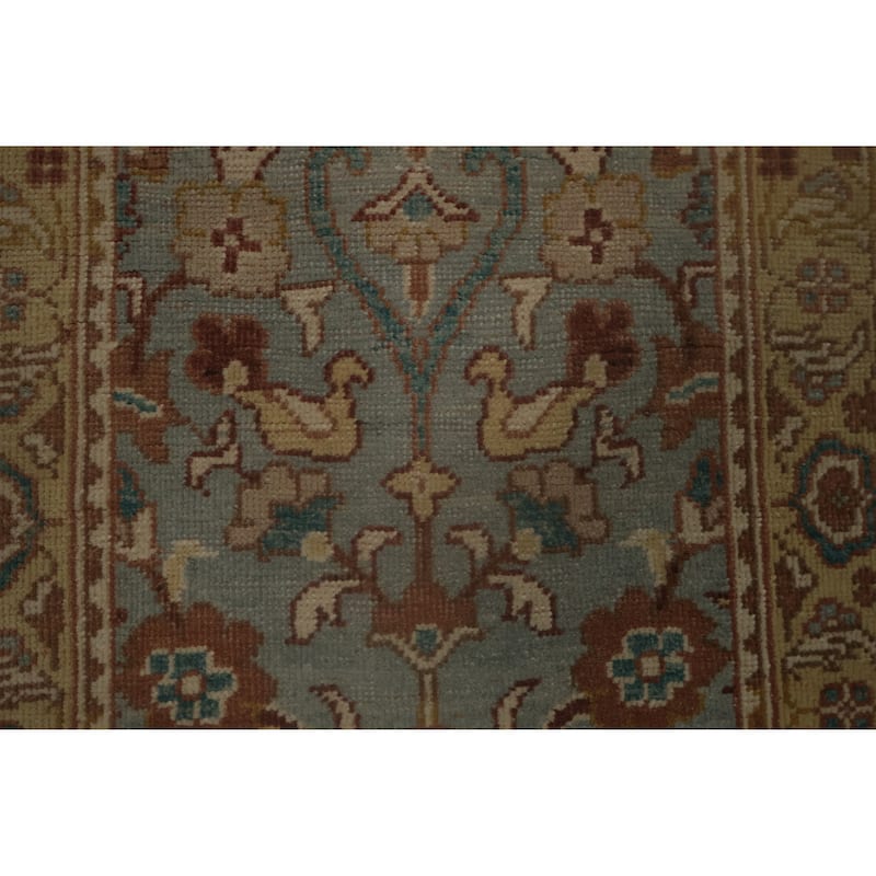 Hand Knotted Oriental 100% Wool Carpet Traditional Floral Navy Blue & Blues Ziegler Area Rug - 4' 0'' X 2' 0''