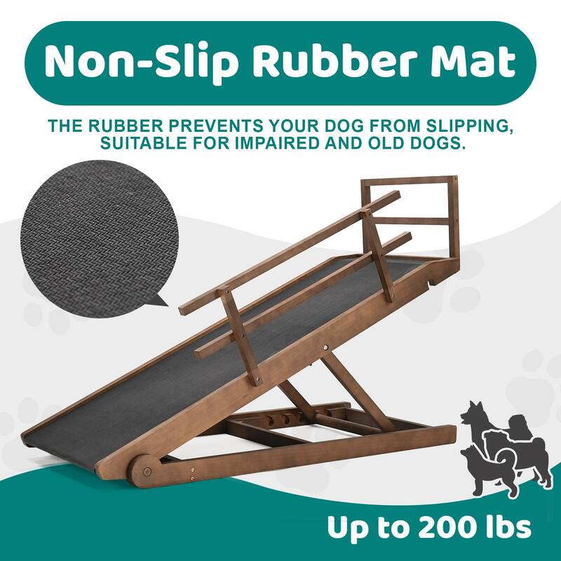 DoCred Pet Ramp, Portable Adjustable Height Folding Dog Ramp