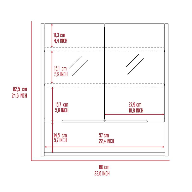 Manchester Rectangle Medicine Cabinet with Mirror