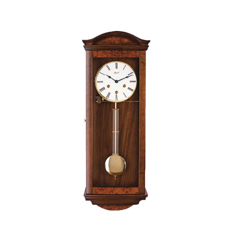 26" Brown and White Rectangular Regulator Pendulum Wall Clock