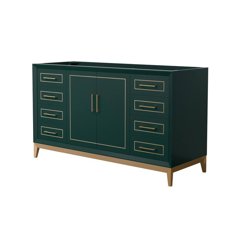 Wyndham Collection WCH515160S-CXSXX-MXX Marlena 60" Single Free - Green / Satin Bronze Hardware