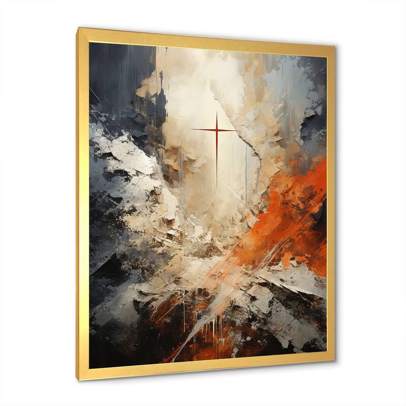 Designart "Minimalism Christianity Cross Dream" Christianity Framed Canvas Art Print