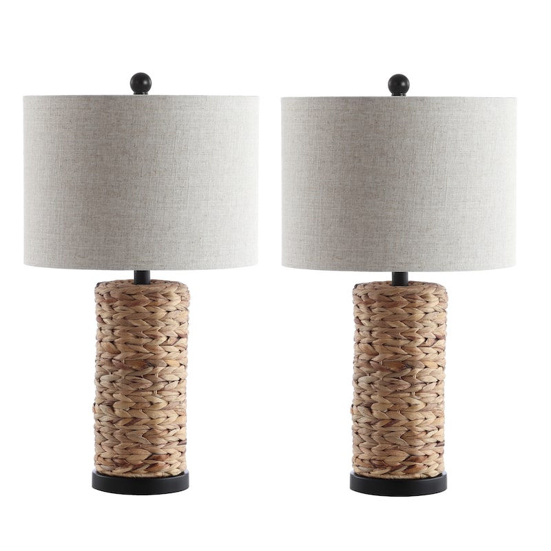 Chi 25" Sea Grass LED Table Lamp, Natural (Set of 2) by JONATHAN Y