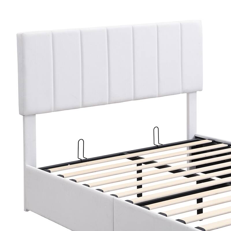 Merax Upholstered Platform Bed with a Hydraulic Storage System