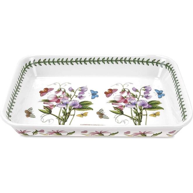 Portmeirion Botanic Garden Lasagna Dish - Sweet Pea Motif - (15"x11")