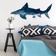 preview thumbnail 2 of 2, RoomMates Blue & White Shark Giant Wall Decals