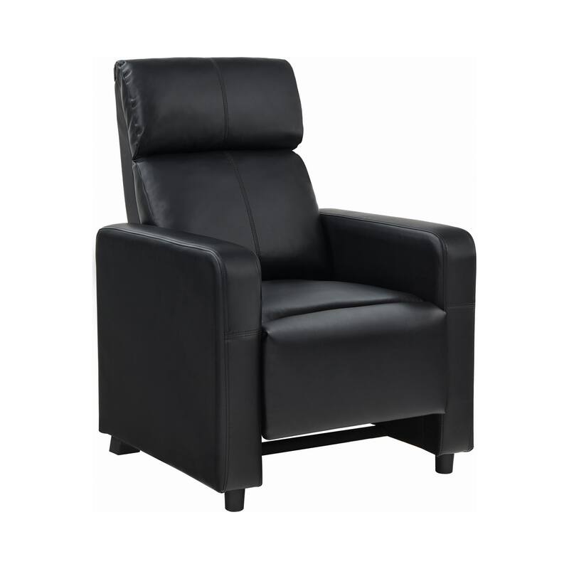 Warren Black Upholstered Push-Back Recliner