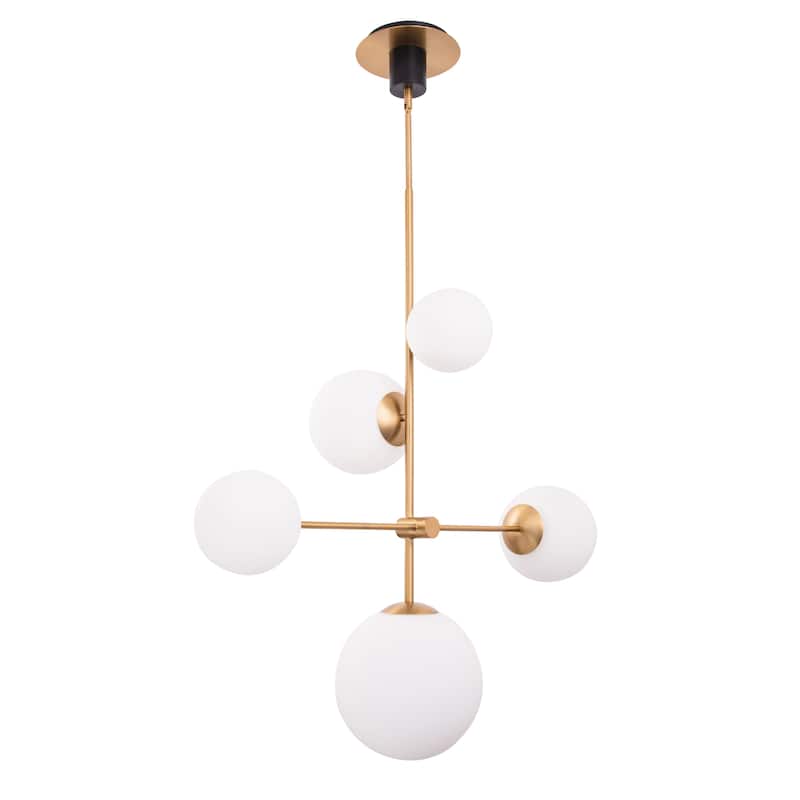 Spark Modern Gold 5 Light Chandelier - 36.75"D x 36.8"W x 43.5"H