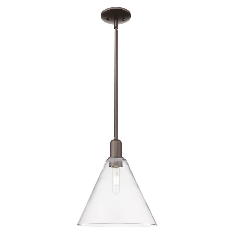 Innovations Lighting Endless Possibilities Arcadia - Berkshire Glass - 1 Light 12" Stem Hung Mini Pendant - Clear/Oil Rubbed Bronze