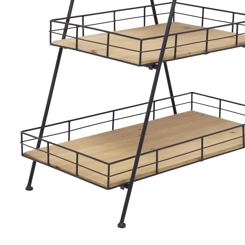 Wood Indoor Outdoor 3 Tier Plantstand - Brown - Roche River Decor