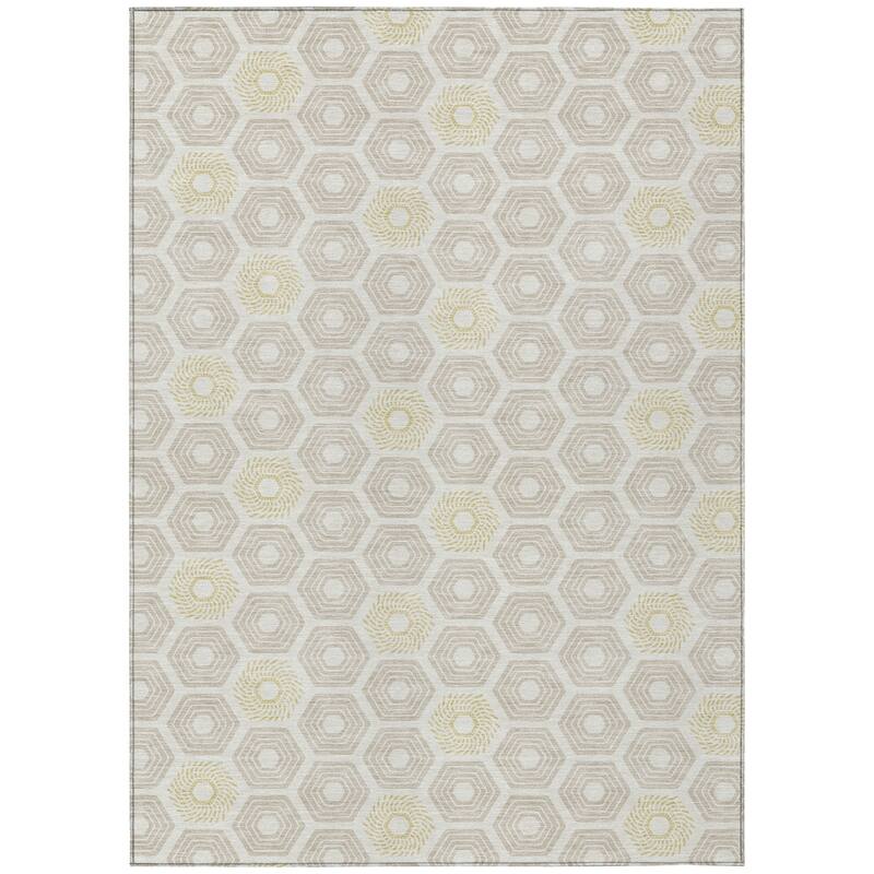 Machine Washable Indoor/ Outdoor Modern Hugoton Chantille Rug