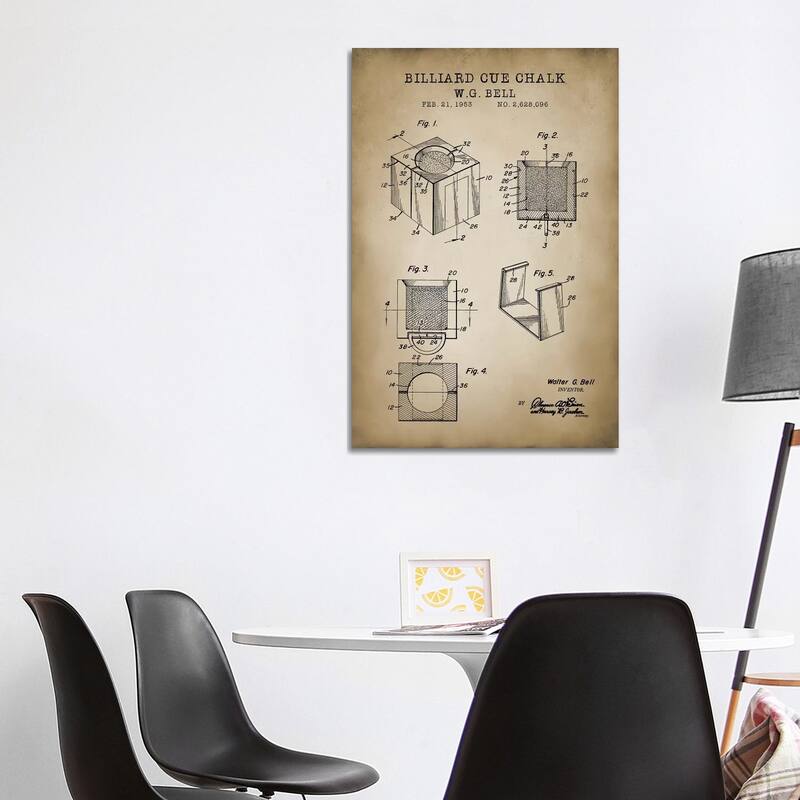 iCanvas "Billiard VII" by PatentPrintStore Canvas Print - 40x26x1.5