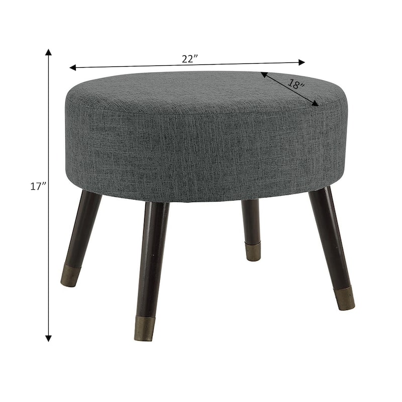 Convenience Concepts Designs4Comfort Mid Century Oval Ottoman Stool