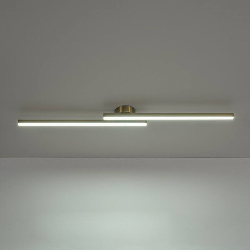 Contemporary 2-Light Black Linear Dimmable LED Vanity Wall Lamp