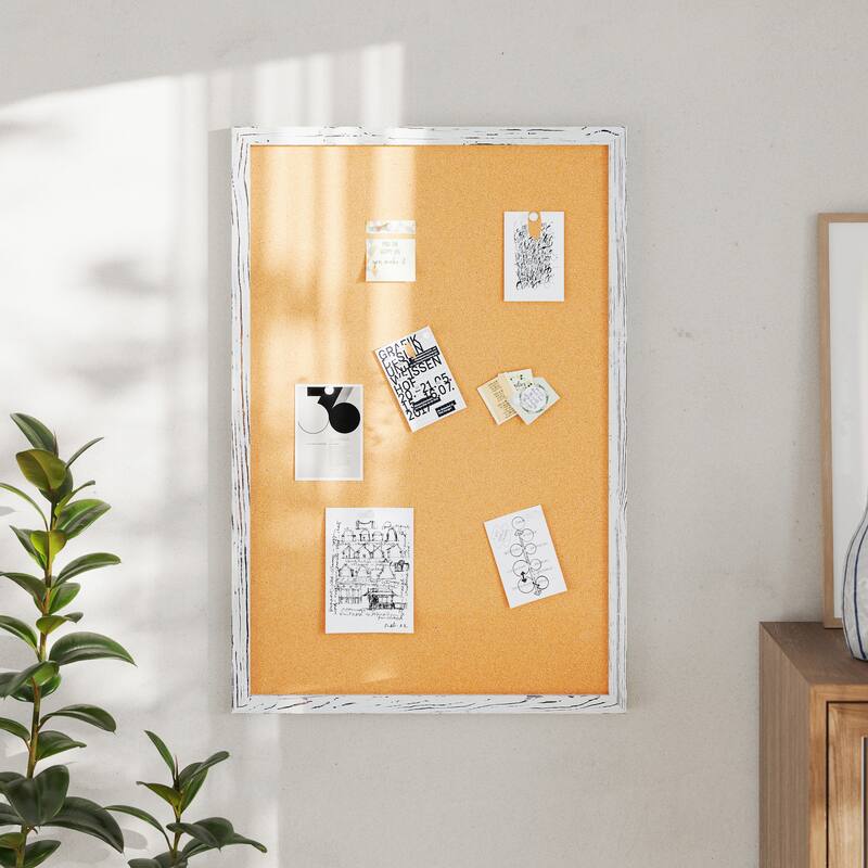 Commercial Wall Mount Cork Board with Wooden Push Pins