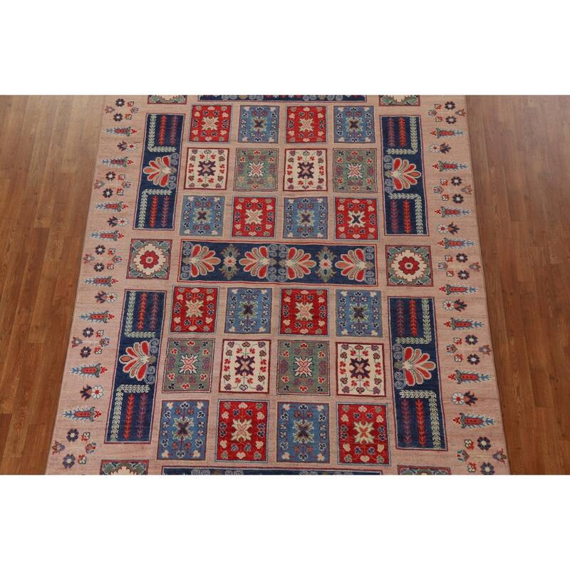 Garden Design Kazak Oriental Traditional Wool Area Rug Hand-knotted - 6'8" x 9'11"