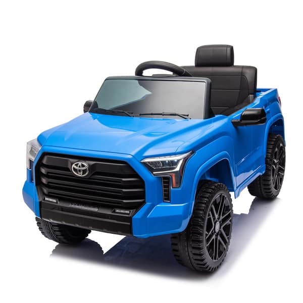 slide 2 of 100, Licensed Toyota Tundra Kids' Ride-On Truck with Remote, LED Lights, and Bluetooth Blue