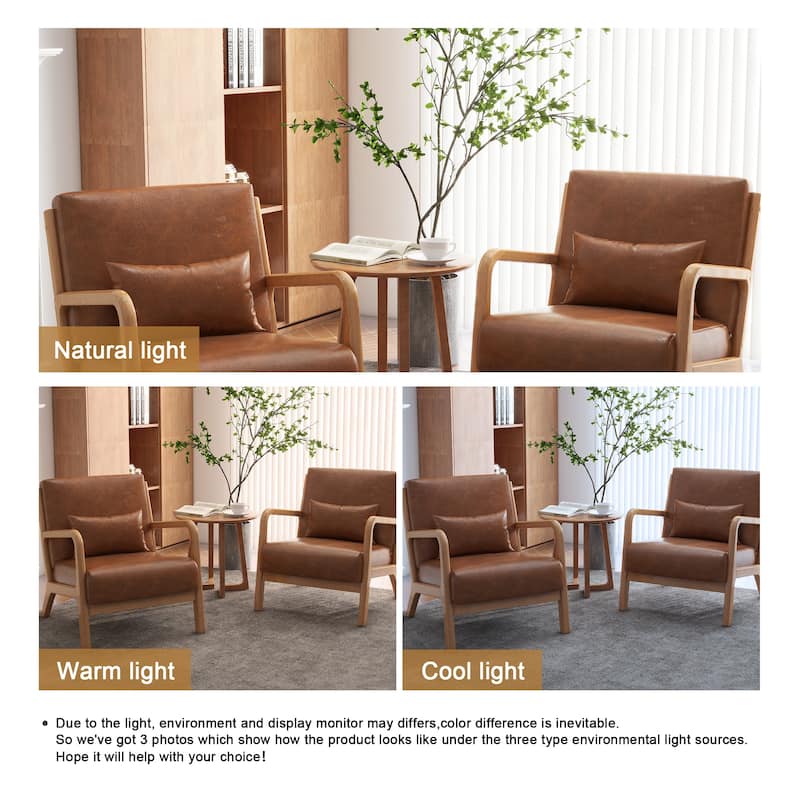 Upholstered Armchair Accent Chairs with Pillows Set of 2