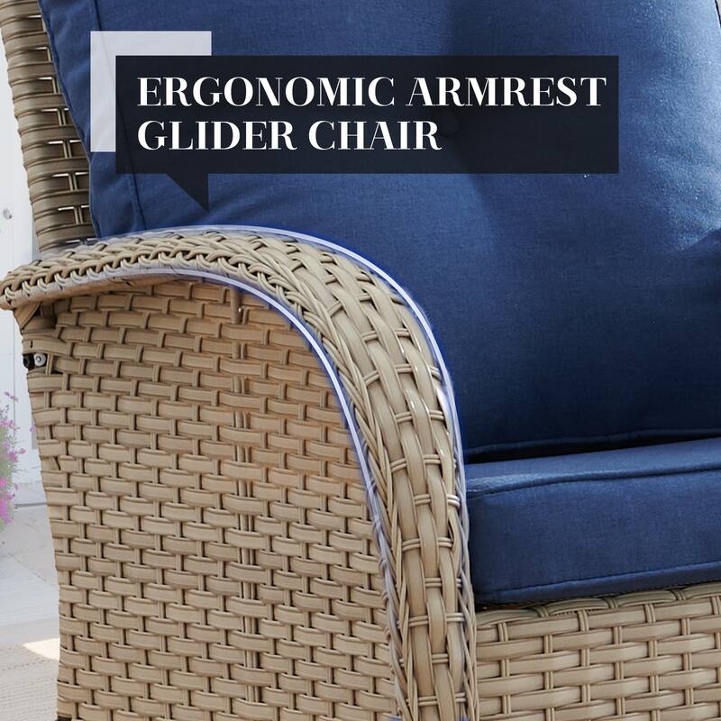 Outdoor Loveseat Sofa Patio Chairs with Swivel Chairs