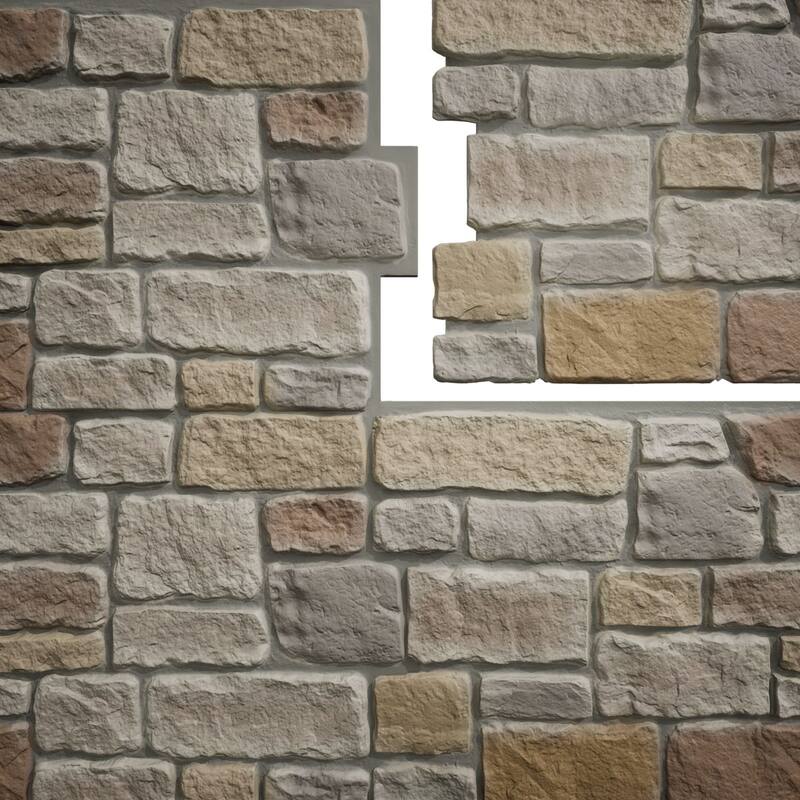 EverStone Cobblestone Faux Stone Panel, 48"W x 23 3/4"H x 1 1/8"D