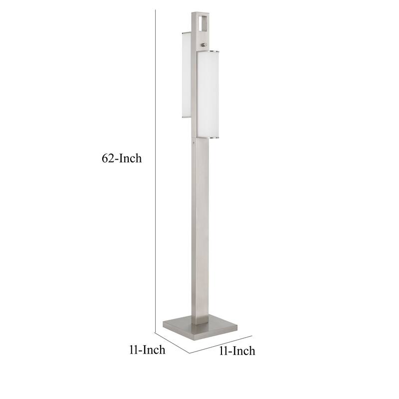 Mora Floor Lamp w Dimmer Switch, 2 Ports, Dual LED, Chrome 61 Inch