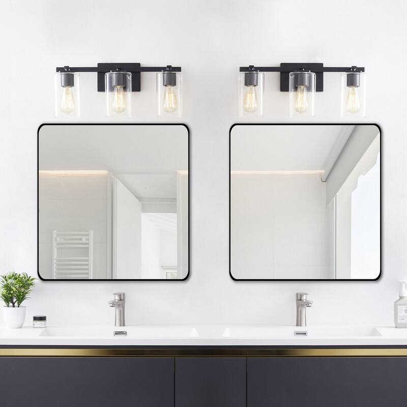 KAWOTI 20.75in. 3-light Bathroom Vanity Light with Square Glass