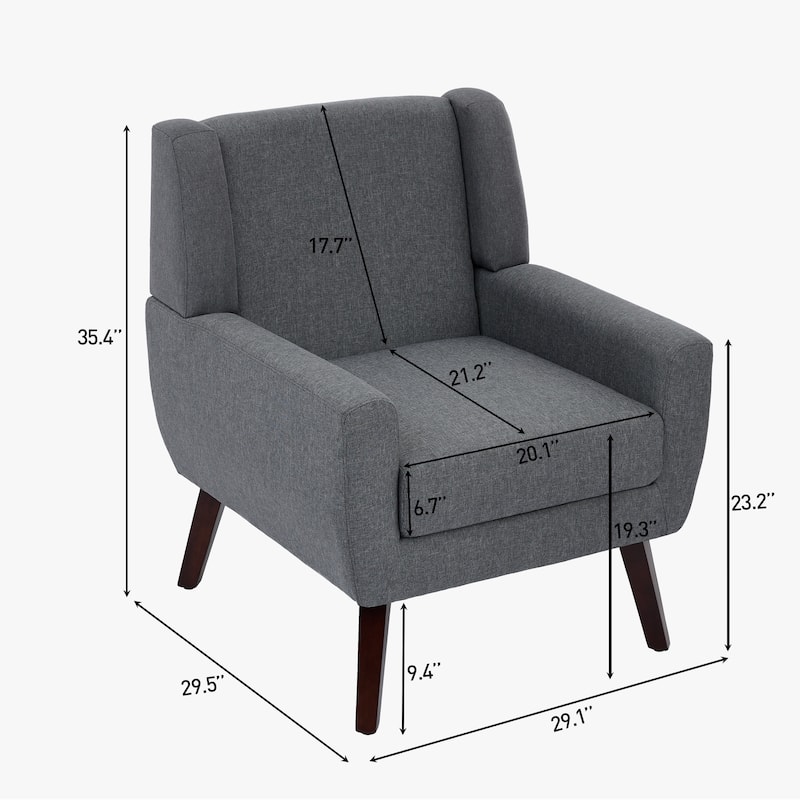 Modern Upholstered Linen Armchair Accent Chair