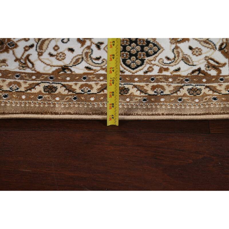 Traditional Brown Floral Oriental Tabriz Area Rug Turkish Carpet