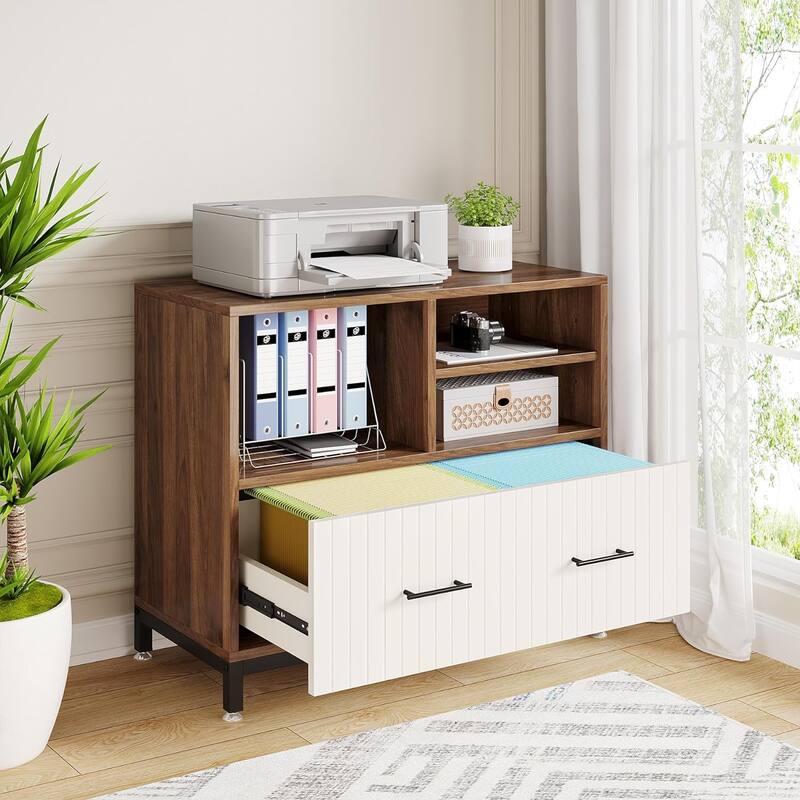 File Cabinet with Drawer, Letter/Letter/A4 Size, Adjustable Rod