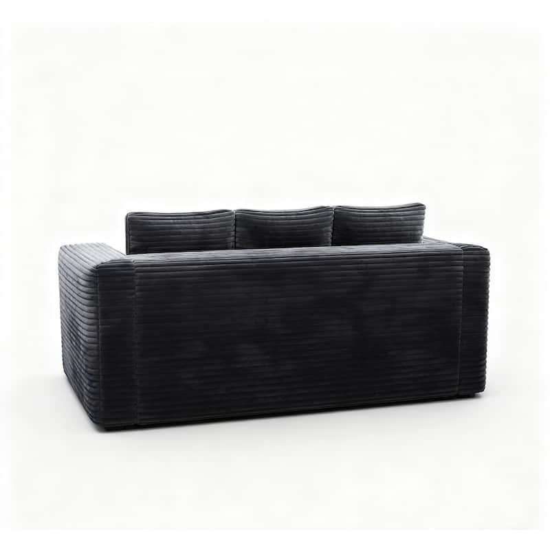 Cloud Loveseat Sofa Couch in a Box, 3 Seater Boneless Couch, Comfy Deep Seat Corduroy Sofa, Compressed, No Assembly