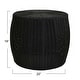 preview thumbnail 5 of 6, Household Essentials Handwoven Resin Barrel Side Table Storage Container